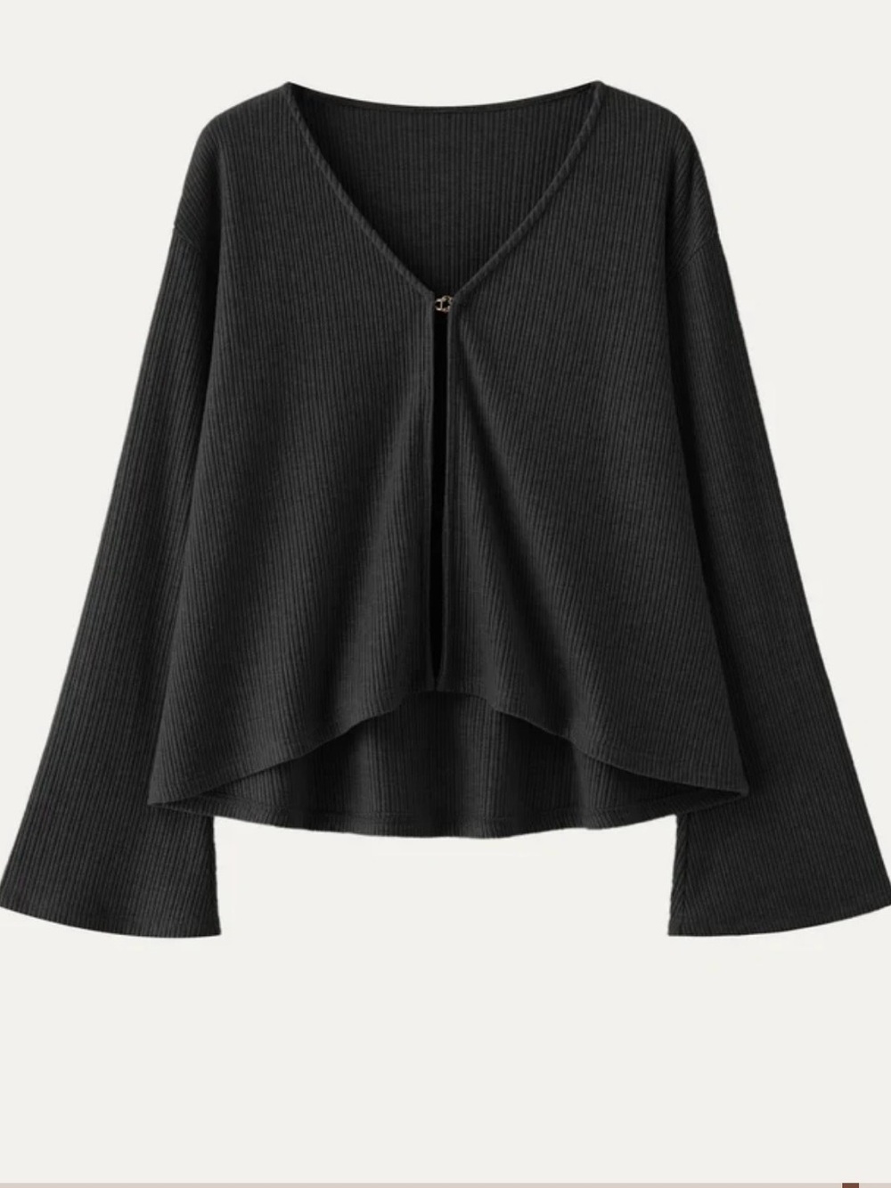 NWT OGL V-Neck flare long Sleeve Cardigan with Front Hook Closure size M